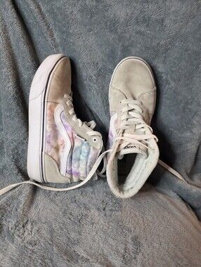 Vans High Top Skate Sneakers - Tie-Dye Pastel White